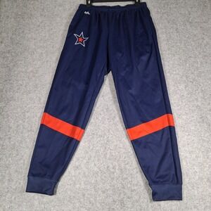 Athletic Knit‎ Track Pants Mens Large Navy Blue Star Logo Joggers Ribbed Cuffs